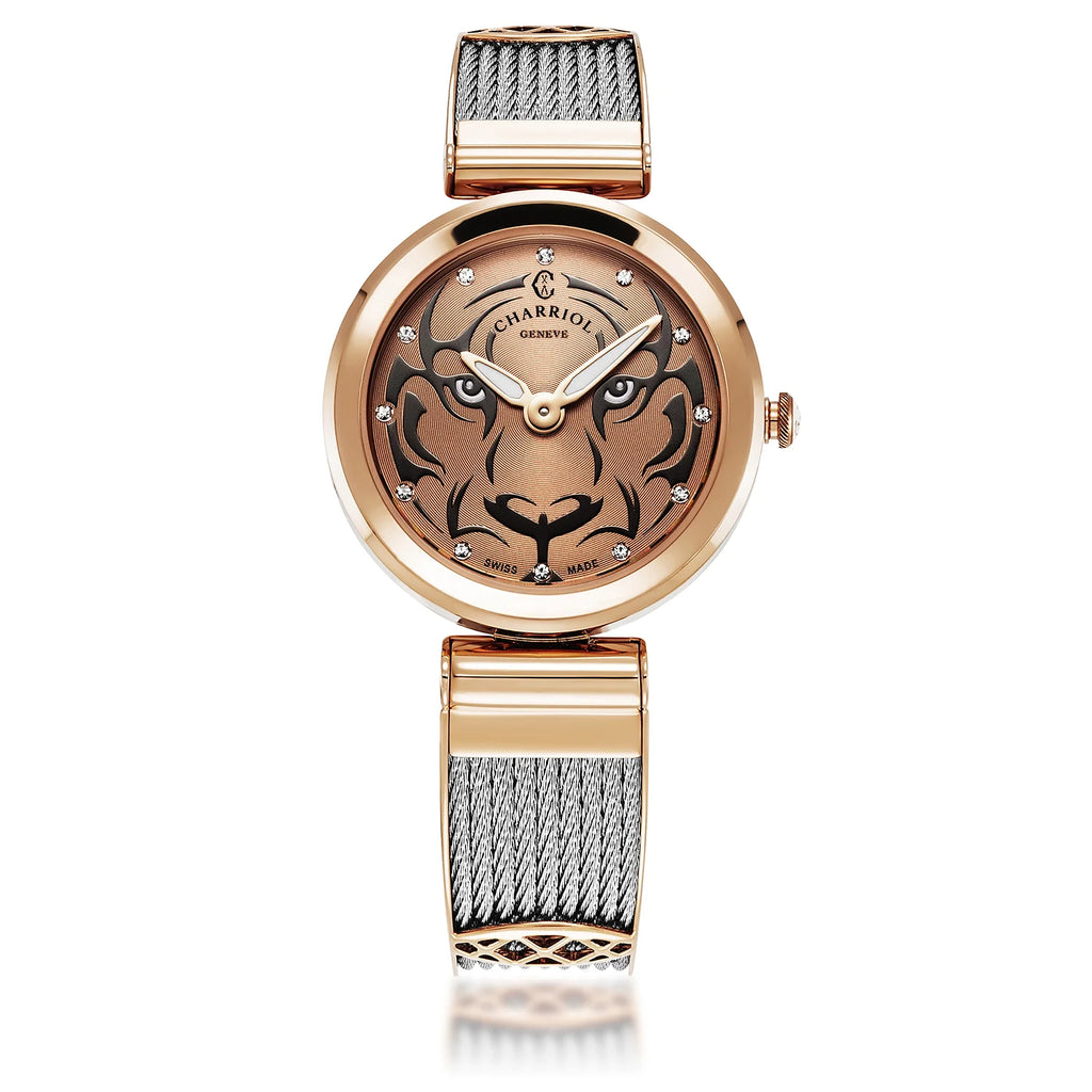 FOREVER, 32MM, QUARTZ CALIBRE, TIGER DIAL, ROSE GOLD ...