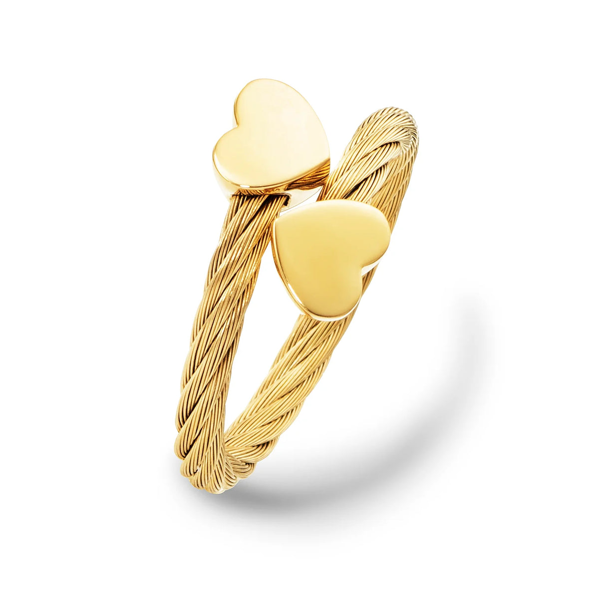 Krypell style sterling 18k gold dual cable outlet heart s6.75 ring 040422gCDZII